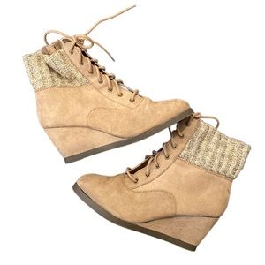 Authentic American Heritage Wedge Booties with Sweater Ankle